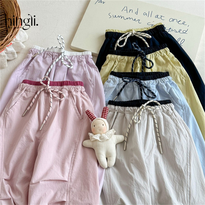 Ningli 女の子山本パンツ夏の新しい子供のルーズパンツ夏服韓国スタイルの女の子の薄いレギンスパンツ西洋スタイル|undefined