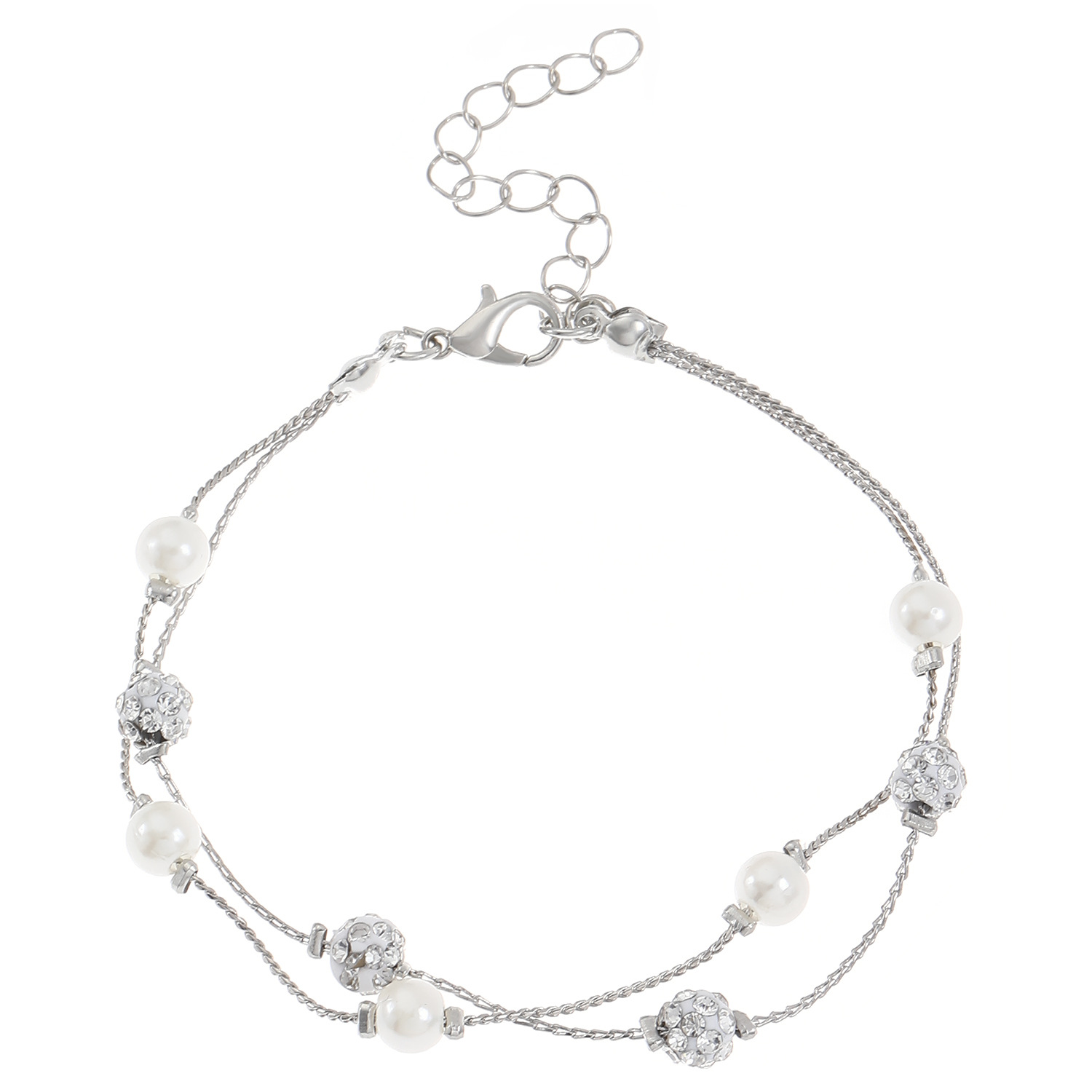 48g Weight CCB, Imitation Pearl, Alloy Pendant Material Bracelets Classification Alloy Chain Material Beaded Chain Chain Type 1 Piece, 1 Set Quantity Casual, Banquet, Daily Occasion CCB, Imitation Pearl, Alloy Material Geometric Pattern Women's Gender Polishing Design Elegant Style Elegant Geometric CCB Imitation Pearl Alloy Beaded Chain Beaded Bracelets Wholesale 25