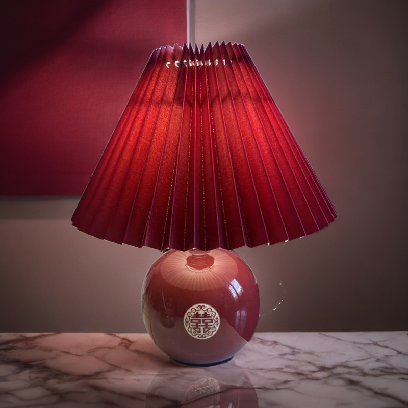 Wedding Red Everlasting Lamp Romantic Bedroom Bride Dowry Lamp Wedding Room Creative Bedside Dimmable Table Lamp Creative Home Decor