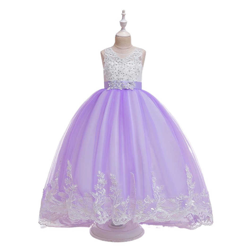 Amazon comercio exterior de los niños vestido nuevo vestido de novia de las niñas mullido princesa vestido de encaje flor chica vestido de pasarela