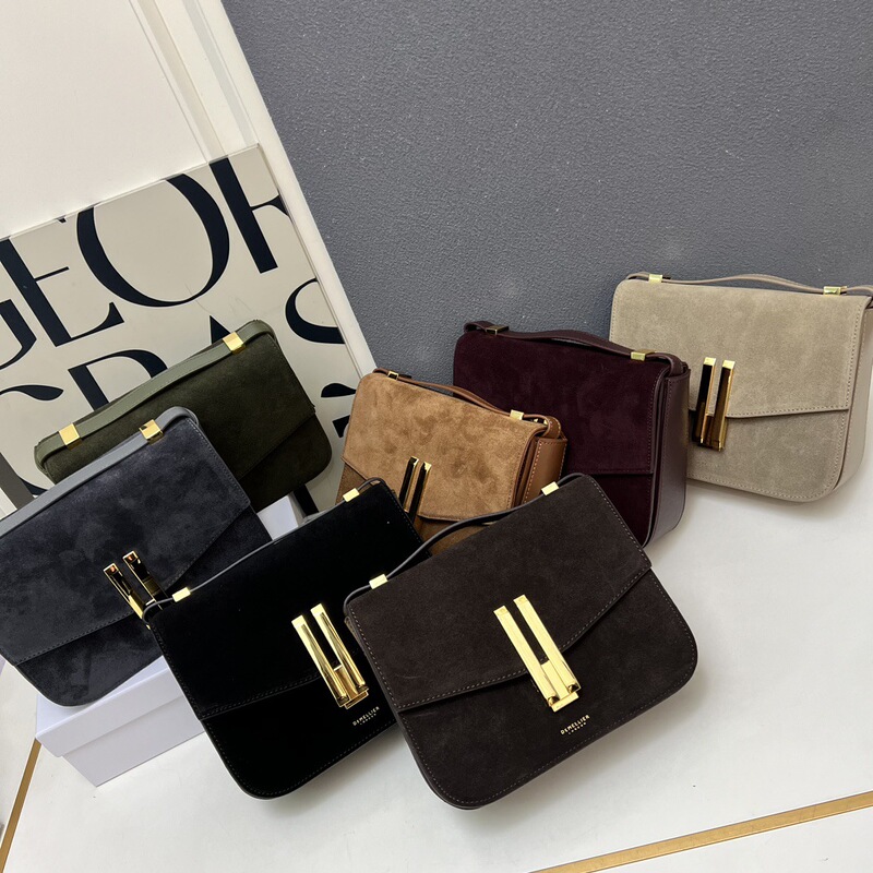 Demellier 2025 New Model Furl Classic Niche Genuine Leather Bag Single Shoulder Handbag Crossbody Small Square Bag