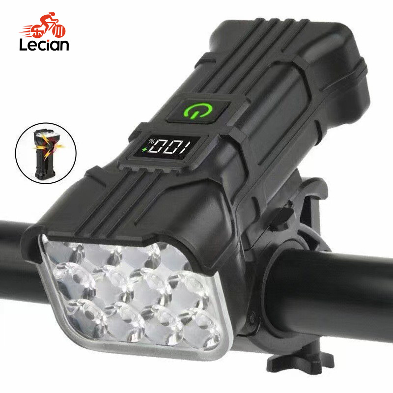 Cross-Border New Bicycle Light Night Riding Light USB Charging 12Led High-Brightness Mountain Horn Warning Light Bicycle Headlight