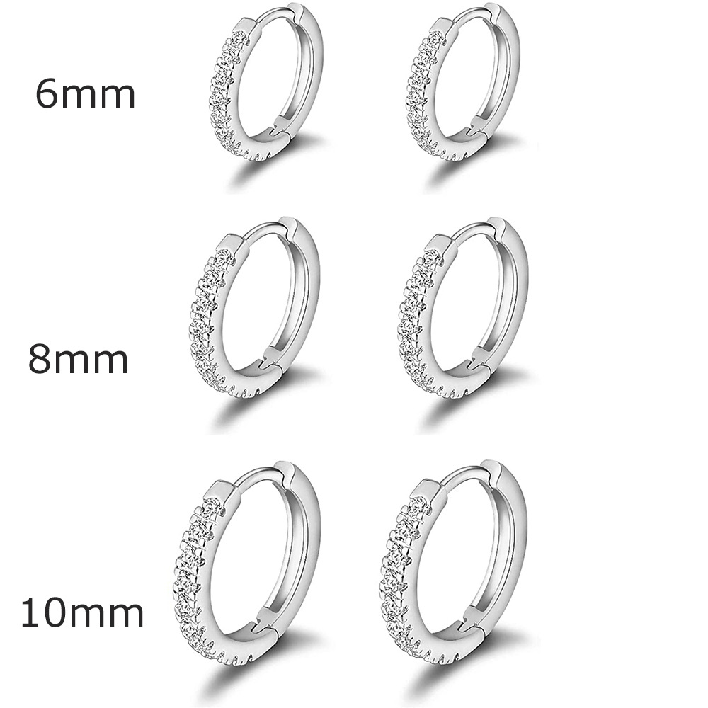Zircon Inlay Material 1 Piece Simple Style Geometric Inlay Copper Zircon Hoop Earrings