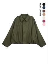 P 32980 Velvet Effect Bomber Jacket �������Ա�п� ����