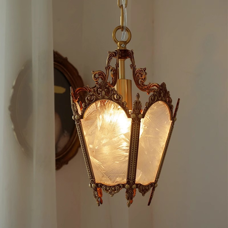 La cabecera de la cama de lujo pequeño balcón candelabro francés estilo americano porche de luz candelabro de vidrio retro retro pasillo de cobre