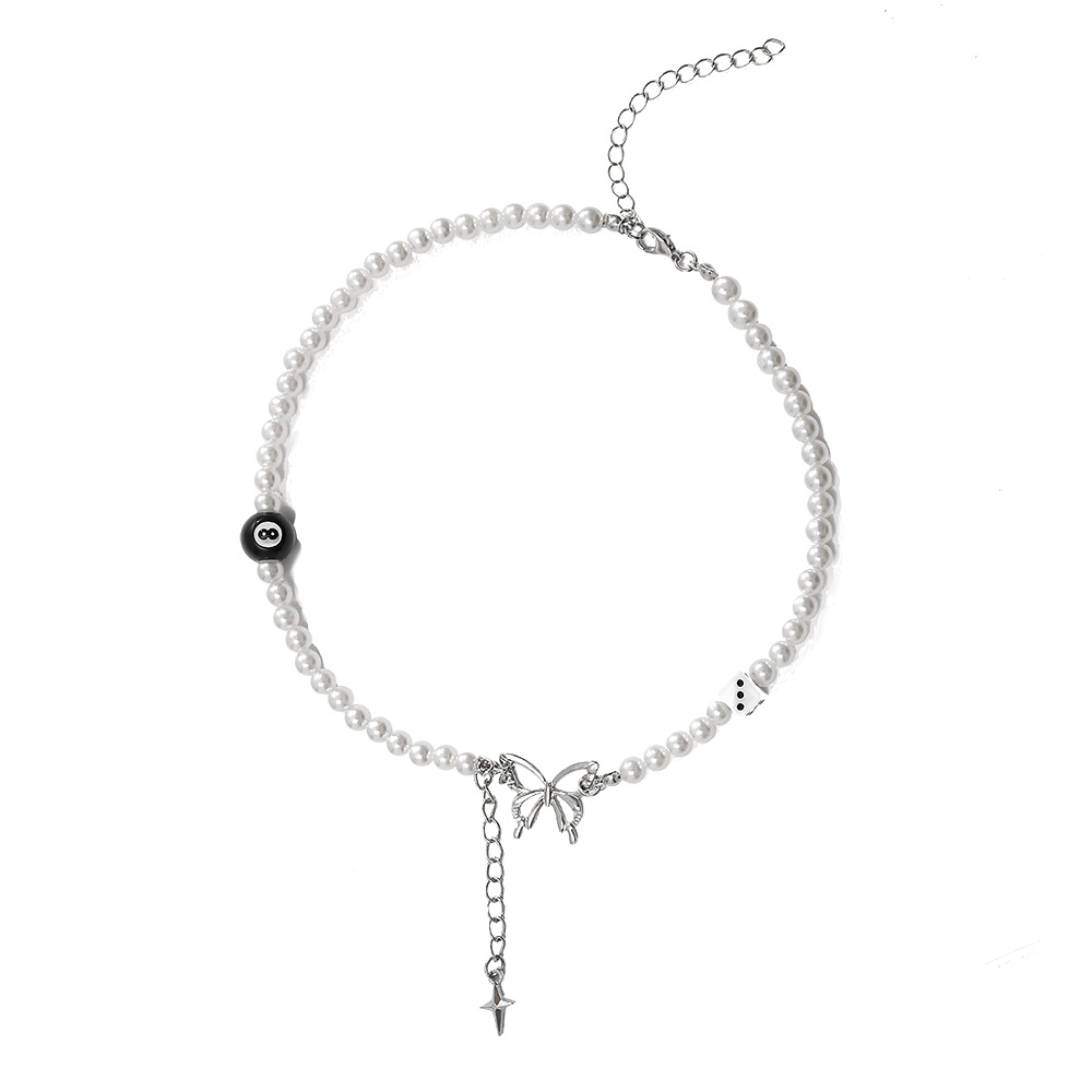 Fashion Butterfly Alloy Beaded Necklace