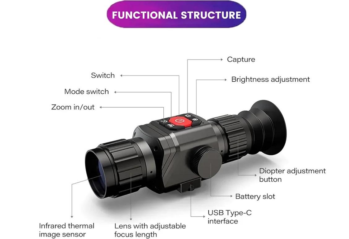 Thermal aiming monocular thermal imaging night vision goggles focusing telescope infrared cross sniper scope search and rescue hunting(pic2)