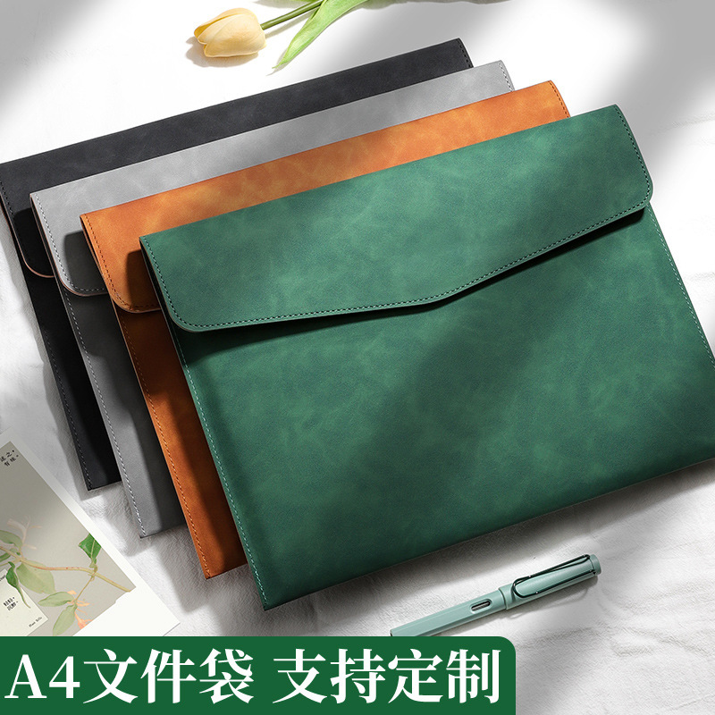 Cross-border leather paper bag A4 paper file bag file folder data business briefcase bill storage bag Cross-border leather paper bag A4 paper file bag file folder data business briefcase bill storage bag