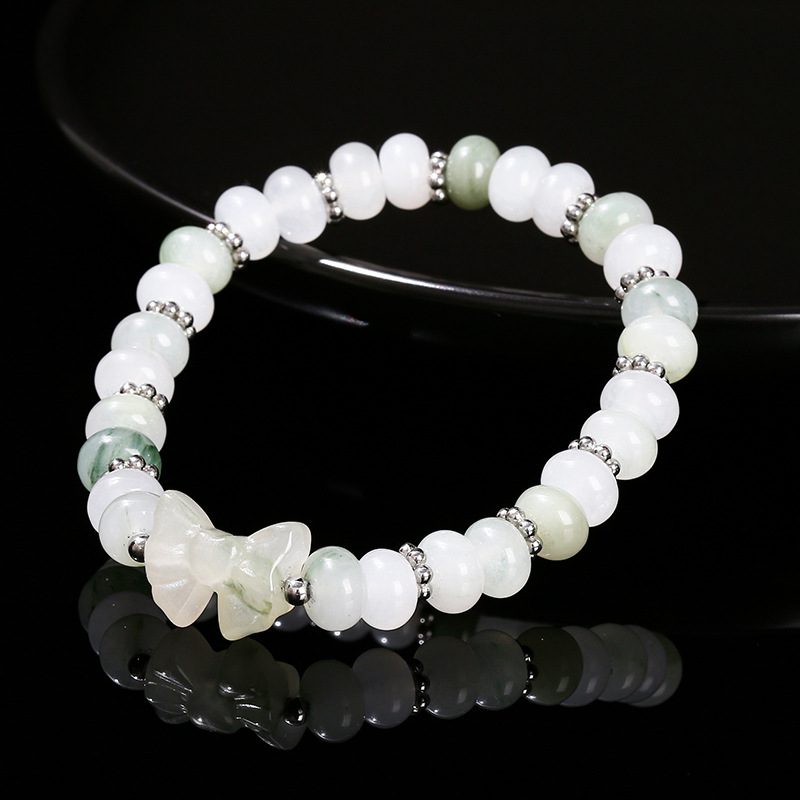jingzhou jewelry natural ice jade abacus beads bow bracelet stylish simple and versatile gift bracelet wholesale