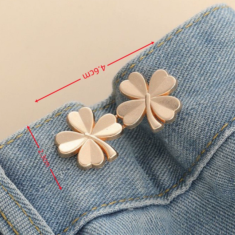 Nail-Free Removable Waist Buckle Pair, Flat-Bottom Seamless Buttons for Pants & Skirts, Assorted Designs