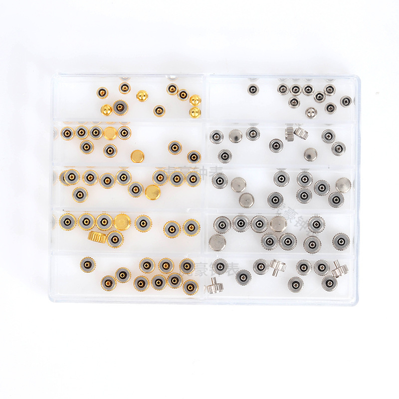 시계 액세서리 박스 접착제 드롭 헤드 테이블 크라운 테이블 핸들 시계 수리 부품 구리 금 및 실버 핸들 10 시계