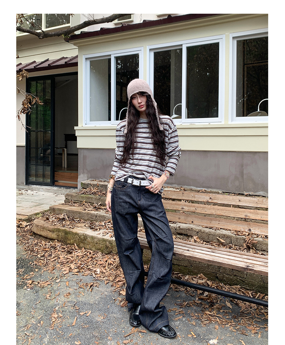 MADEEXTREME 180g Striped Drop-Shoulder Long-Sleeve Tee