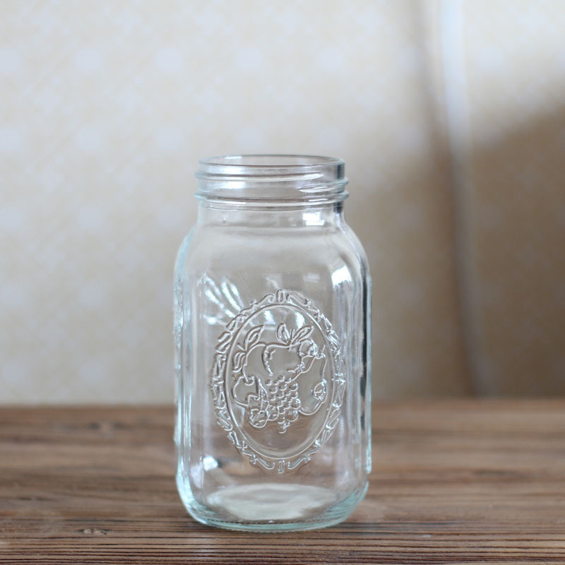 Tarro Mason de vidrio ancho 32 oz personalizado para Amazon, con tapa hermética, ideal para ensaladas, mermeladas o conservas
