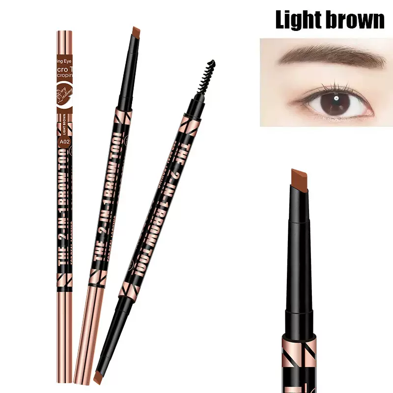跨境专供爆款QICIY双头眉笔 防水浓密立体定型外贸Eyebrow Pencil