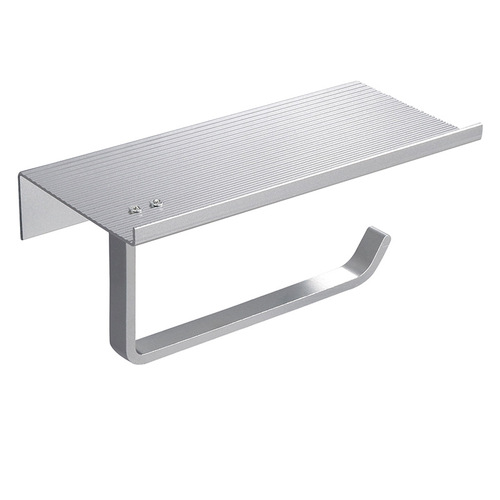 Space Aluminum Wall-mounted Toilet Phone Tissue Box Toilet Paper Holder Bathroom Hole-Free Black Tissue Rack Household Toilet Paper Holder