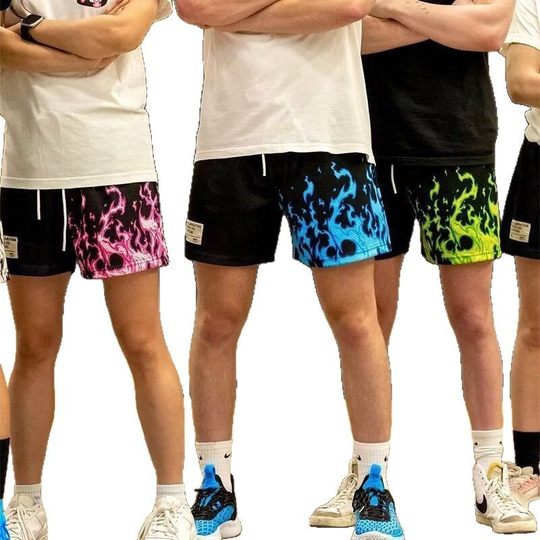 2025 Fake Two-Piece Quick-Dry Shorts Men's Swimming Double Lined Beach Running Training Sports Pants