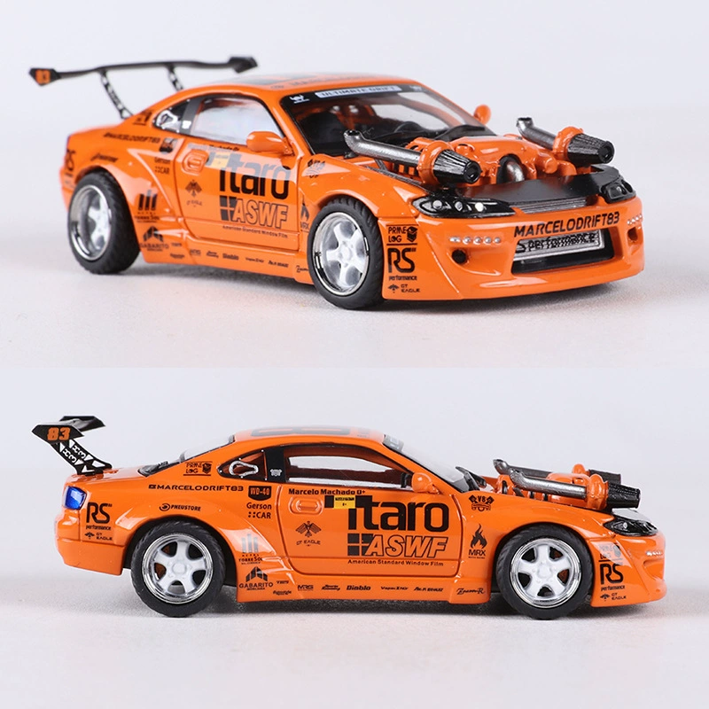 YS 1:64 - модель автомобиля Nissan S15 4.0 V8 из сплава, симуляция двигателя, распродажа по специальной цене