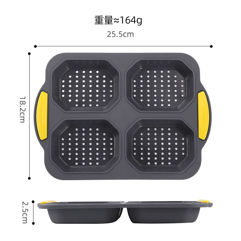 New Food Grade 4 Lauret Silicon Plague Bread Moom Baking Baking Cake Model DIY Baking Tools