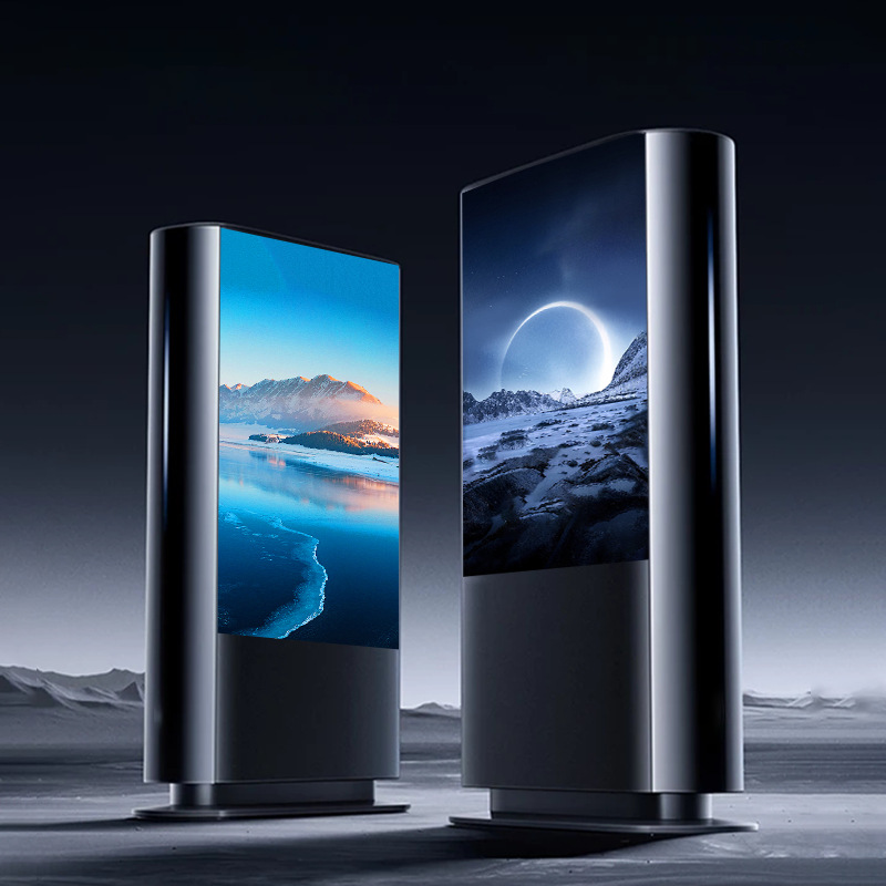 路亮立式广告商场宣传显示屏落地式国产麒麟触摸控一体机电容红外