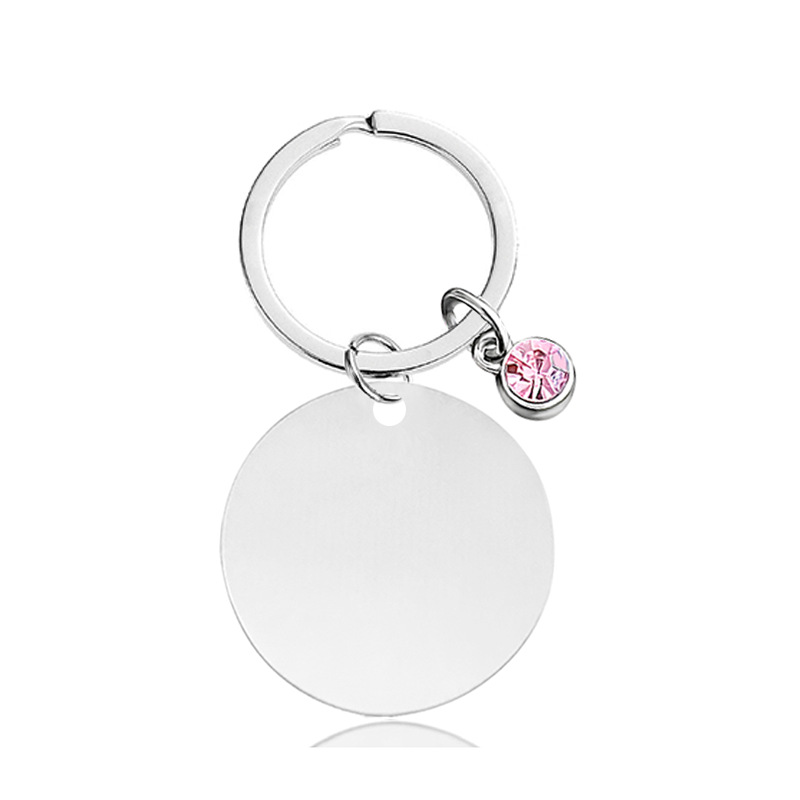 201 Stainless Steel Material Round, Customization Laser Engraving, Heart Shape Pattern Classic Style Round Customization Laser Engraving Heart Shape 201 Stainless Steel Unisex Bag Pendant Keychain