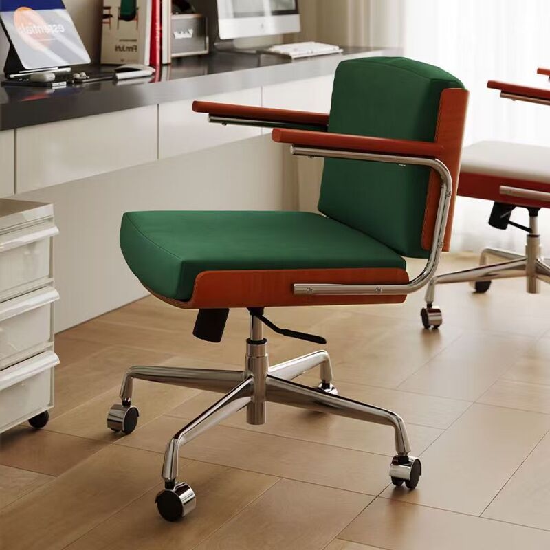Vintage Solid Wood Retro Computer Chair with Backrest for Home Use, Suitable for Long Sitting, Adjustable Height Swivel Office Chair, Lazy Study Chair Vintage Solid Wood Retro Computer Chair with Backrest for Home Use, Suitable for Long Sitting, Adjustable Height Swivel Office Chair, Lazy Study Chair