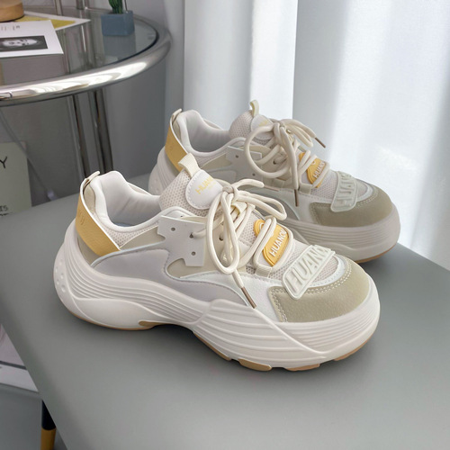 Dad Shoes Women's Puff Milk Ball  Spring Niche Round Toe Ugly Cute Versatile Thick Sole Mesh Casual Shoes HH2301