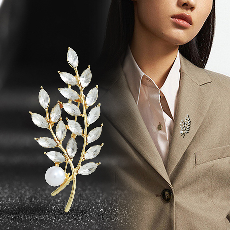 Spilla per donna di alta qualità, spilla a forma di spiga di grano, design di nicchia, fibbia anti-esposizione, accessori per abbigliamento fissi, spilla per colletto_voghion.com