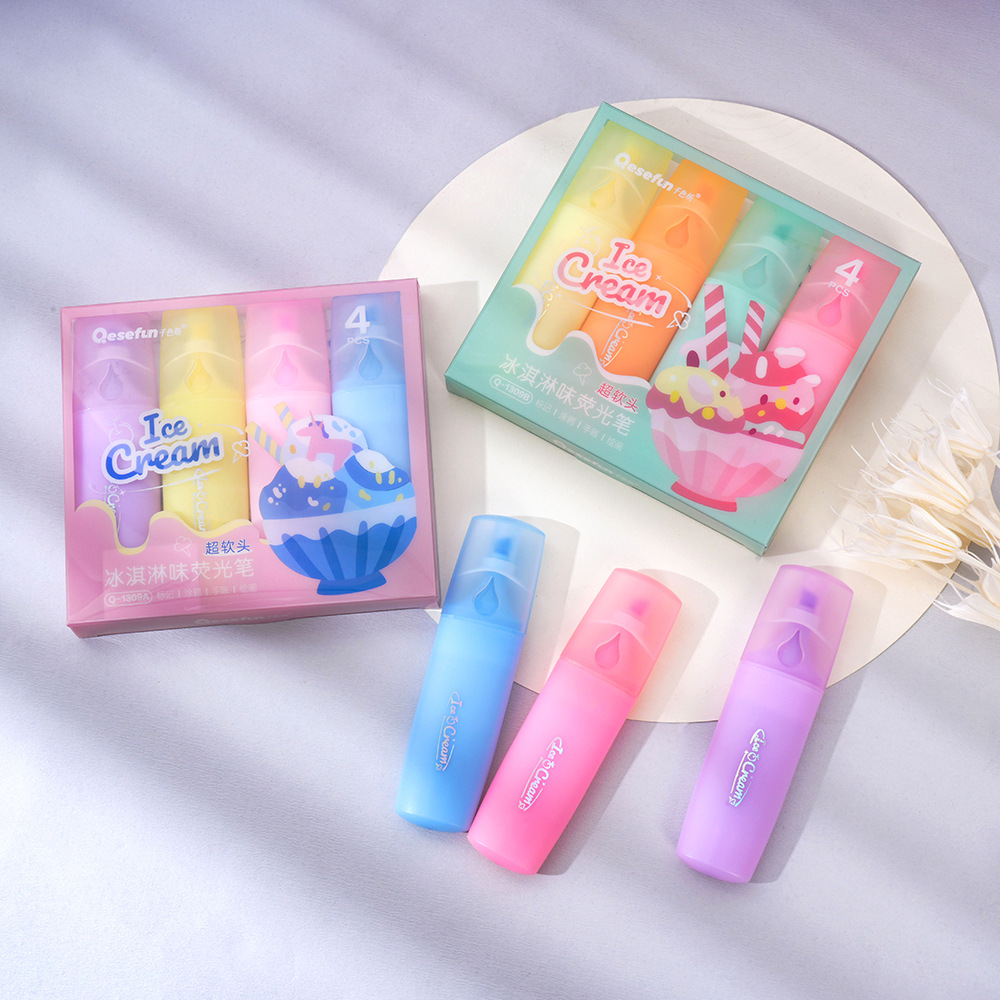 Nuevo conjunto de marcadores de perfume de estudiantes en caja de bolígrafo de color de alto valor de cara marcador de puntos clave