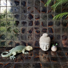 中式侘寂金属釉面窑变手工砖工业风瓷砖厨房卫生间墙砖民宿陶制砖
