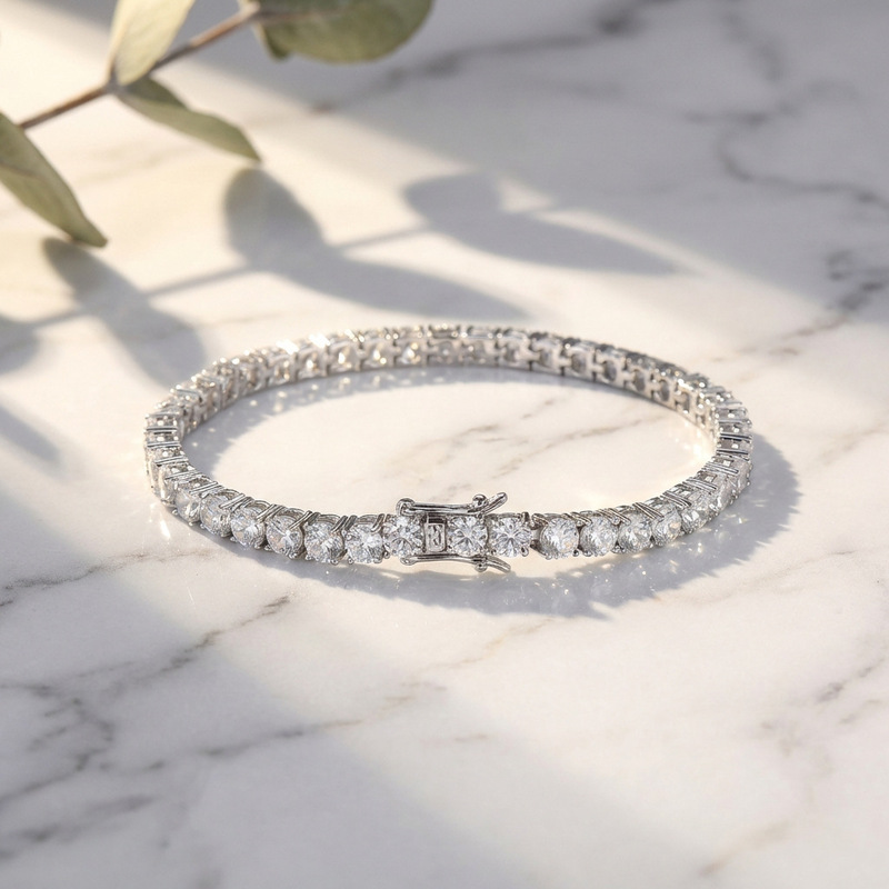 European and American Hot-Selling Tennis Chain 3-4mm Zircon Full Diamond High-End Bracelet Unisex Fashion Versatile Accessory