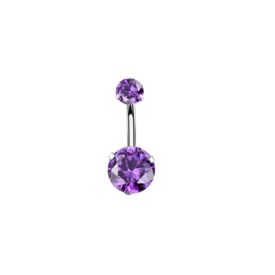 Piercing ombelico in acciaio inossidabile 316l con zircone_voghion.com