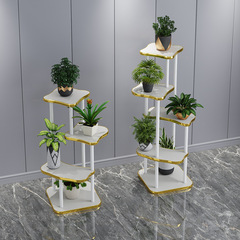 Bamboo light luxury style solid wood flower stand balcony succulent pothos living room floor-standing flower table flower pot plant stand