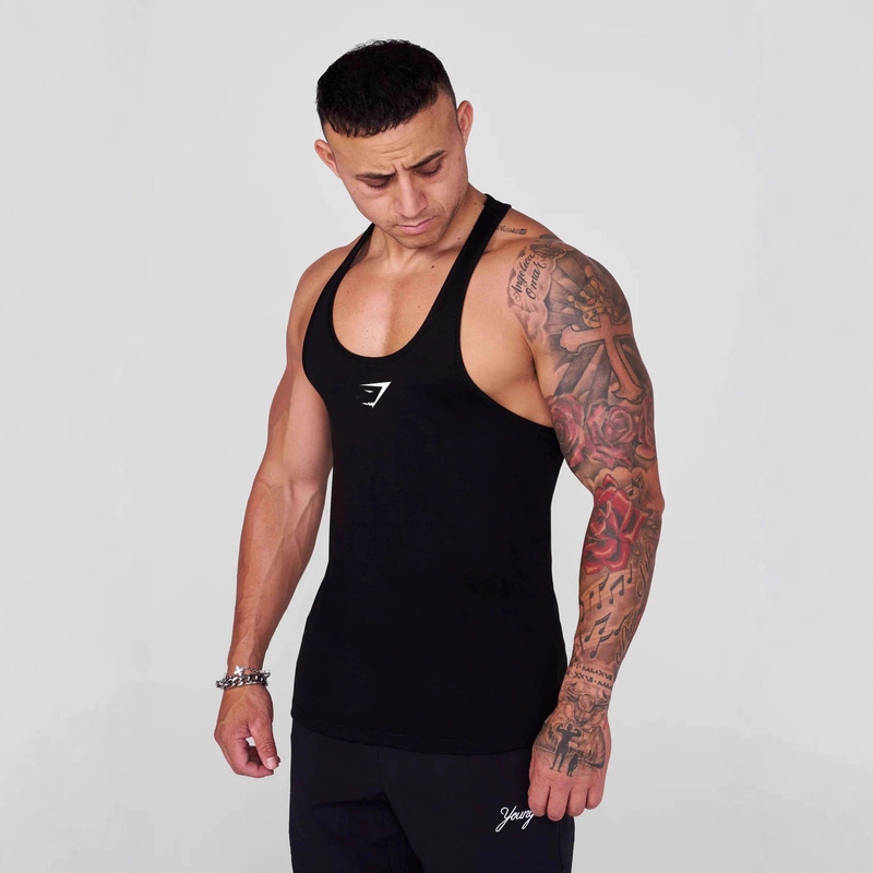 Gymshark Fitness Vest Muscle Shark Casual Training Cycling Breathable Elastic Casual Sleeveless Racer Vest