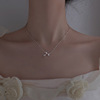 Necklace, advanced chain for key bag , 925 sample silver, light luxury style, bright catchy style, high-quality style, flowered