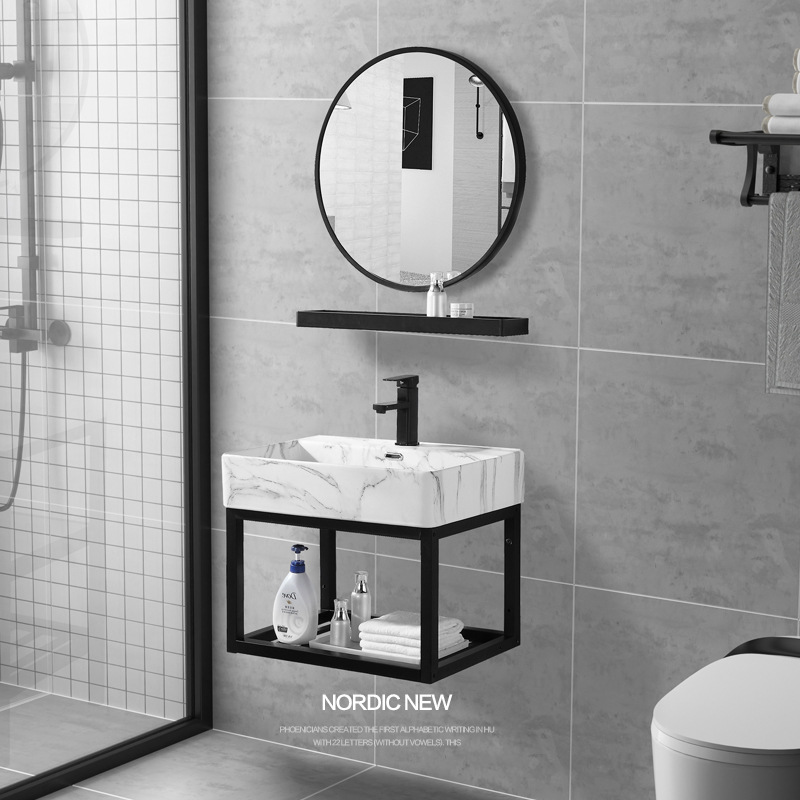 Nórdico de la pared tipo lavabo hotel residencial INS lavabo cerámico de viento pequeño lavabo de soporte lavabo