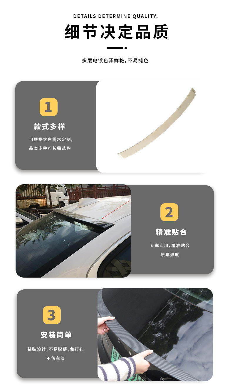 Suitable for Bmw F30 3 Series Sedan, Dedicated Roof Wing, Original Replacement Type, No-Drill Rear Window Spoiler Exterior Part