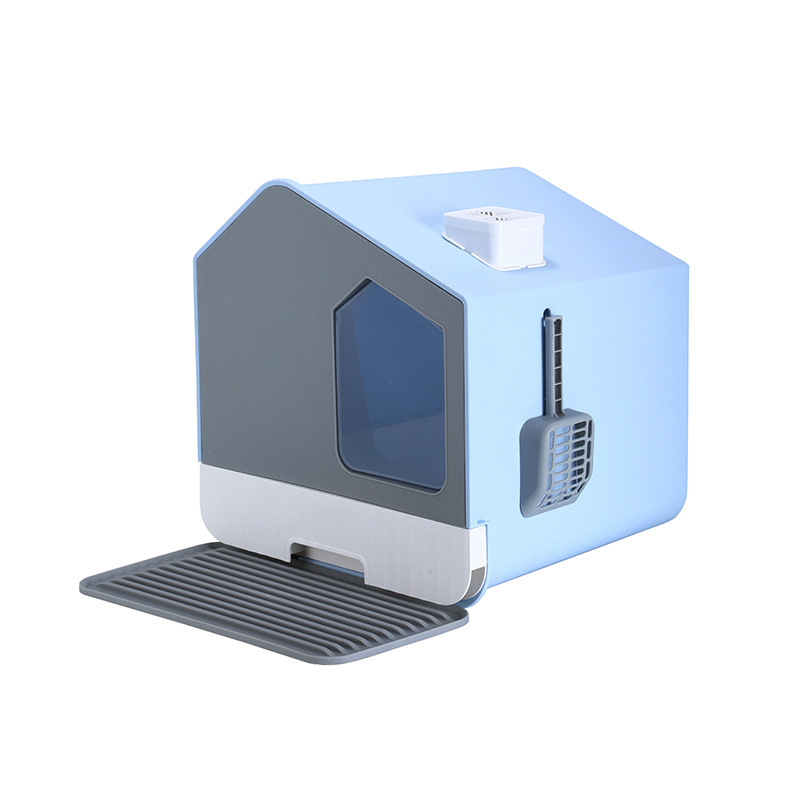 Caja de arena para gatos tipo casa anti-salpicaduras Cajón Grande completamente cerrado gato inodoro desodorante caja de arena para gatos jóvenes caja de arena para gatos