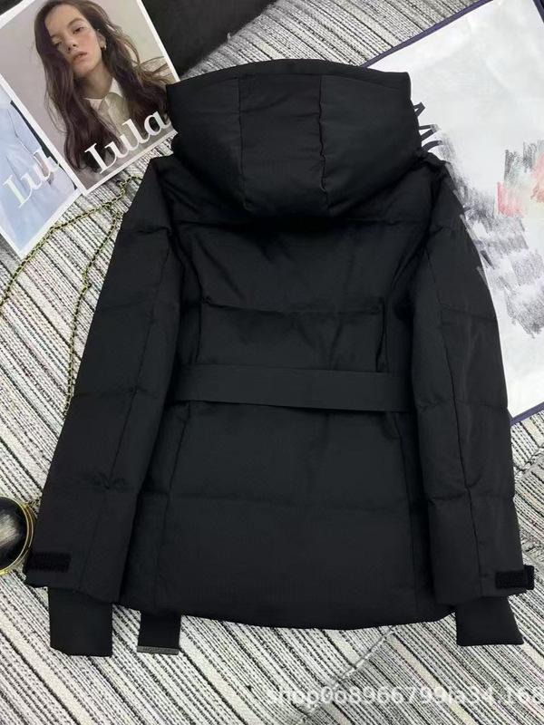 【南油玫瑰高端女装】25新款时尚气质百搭舒适腰带连帽羽绒服外套|undefined