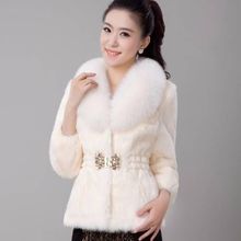 仿皮草外套女装短款仿狐狸毛领仿水貂绒毛修身显瘦气质通勤风