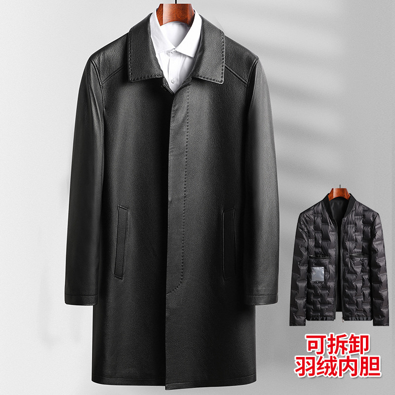 冬季新款高档男士真皮皮衣带保暖内胆牛皮大衣商务外套G2ZP713