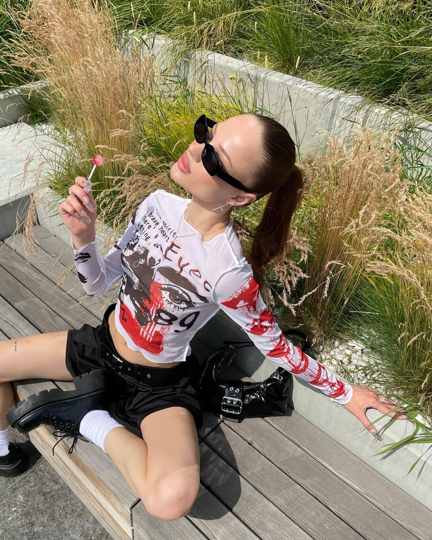 Damen Langarm Mesh Crop Top Mit Rundhalsausschnitt Für Den Alltag_voghion.com