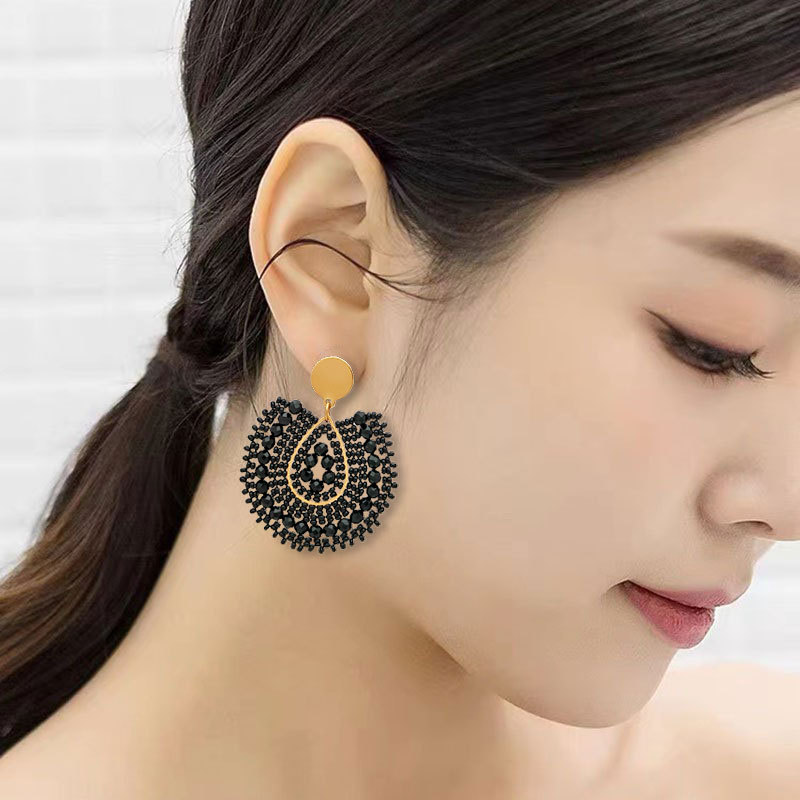 Water Droplets Pattern All Seasons Season 1 Pair Vacation Simple Style Water Droplets Glass Drop Earrings