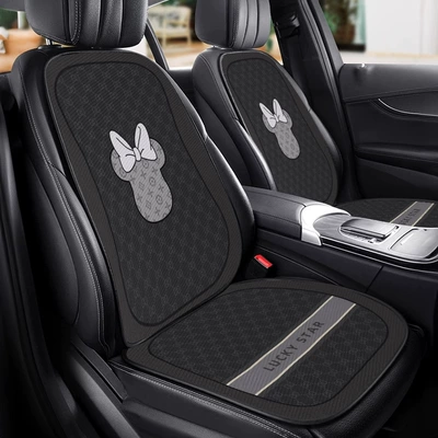 Cartoon Half-Pack Seat Cushion, Non-Slip, Seat cushion, seat cover - e0529i-minnie-black-front-row-four-piece-set-velvet-pad-a03-code