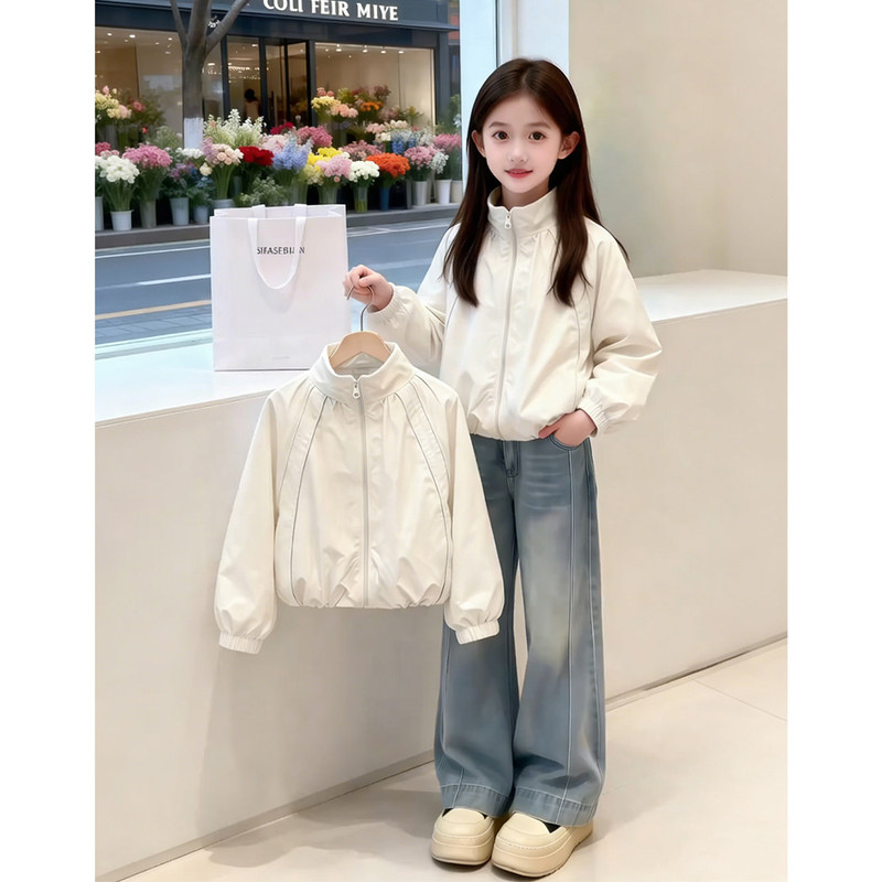 Girls' Lightweight Jacket Spring/Summer 2026 New Korean Style Versatile Loose Jacket for Children, Stylish Sun-Protective Top for Girls Girls' Lightweight Jacket Spring/Summer 2026 New Korean Style Versatile Loose Jacket for Children, Stylish Sun-Protective Top for Girls