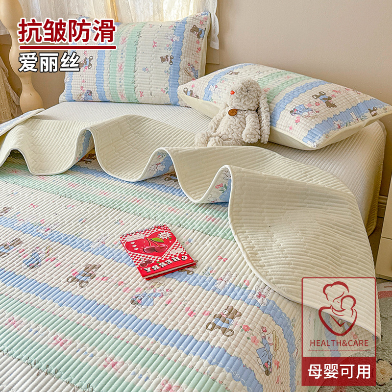 Juego de tres piezas con cubierta de cama de algodón Clase A 2025 nuevas sábanas de dormitorio acolchadas de tatami de algodón universal de cuatro estaciones