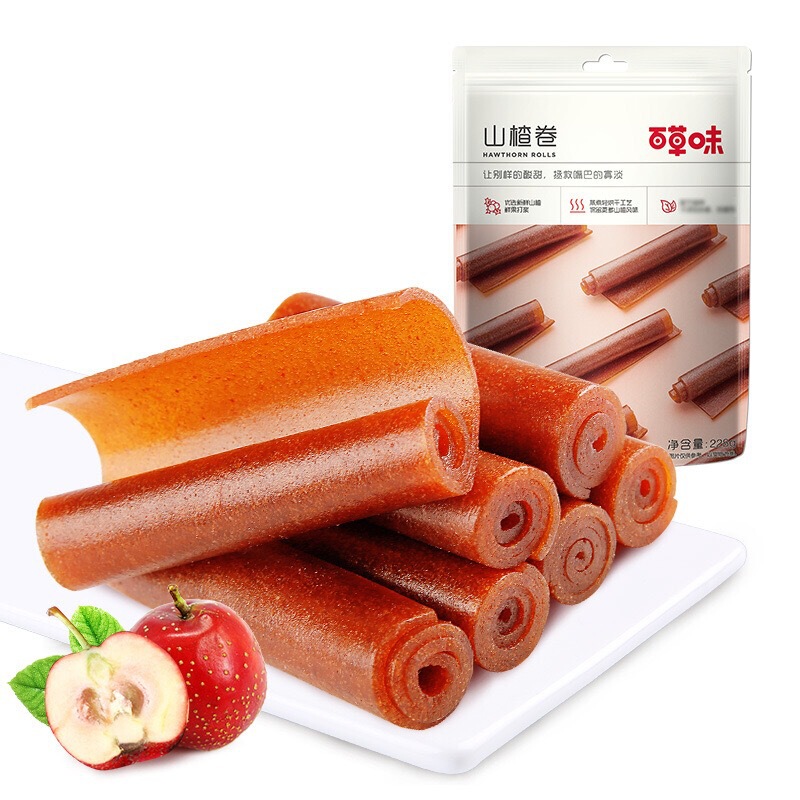 百草味 _ サンザシ巻120gインスタントサンザシ製品果丹皮果果巻蜜漬け甘酸っぱいレジャースナック|undefined