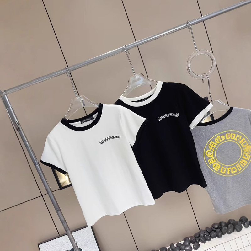 25夏新作トレンドブランドアメリカンカラーブロック馬蹄ロゴ半袖Tシャツ|undefined