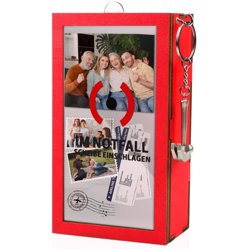跨境新品Emergency gift box 木制应急盒趣味礼品木质工艺品摆件|undefined