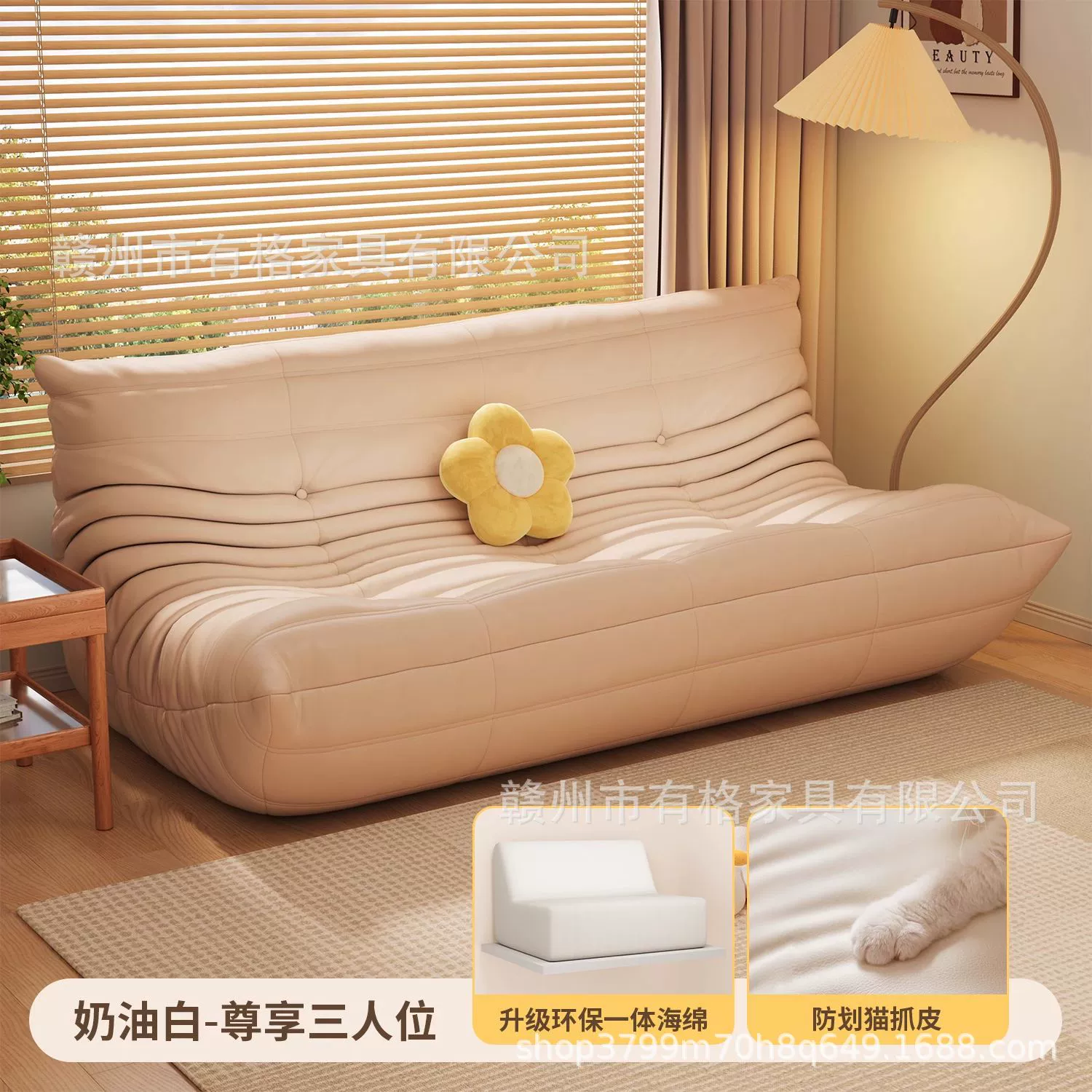 Sofa modern minimalist sponge sofa, cloth upholstery, storage system, multi-size (single–three-seater)