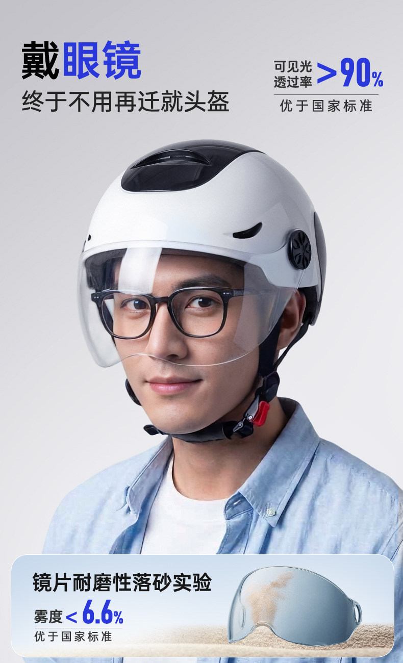 Blue Star National Standard 3C Certified Electric Motorcycle Helmet for Men and Women, Summer Ventilated and Breathable 2026 New Model Helmet